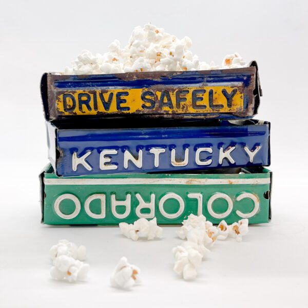 Drive safely Vintage License Plate Valet Tray.