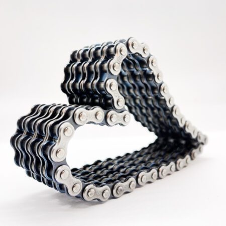 Transfer case chain, welded art, welded heart, paperweight